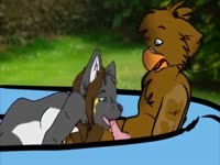 Furry zoophilia bird fucking a squirrel from behind